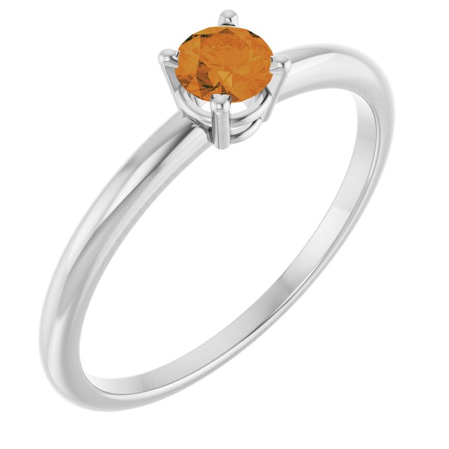 Round Imitation Citrine Youth Ring in Gold