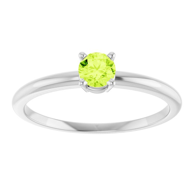 Round Imitation Peridot Youth Ring in Gold