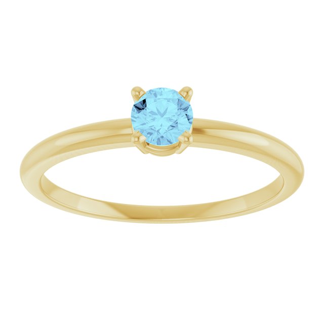 Round Aquamarine Youth Ring in Gold