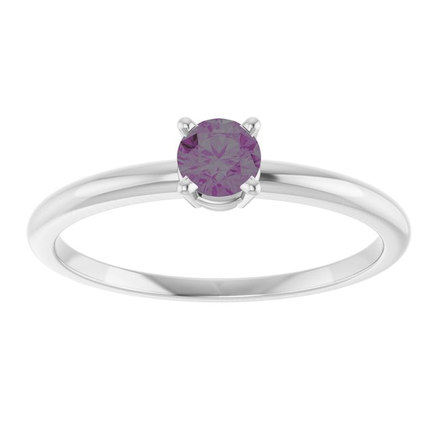 Round Imitation Alexandrite Youth Ring in Gold