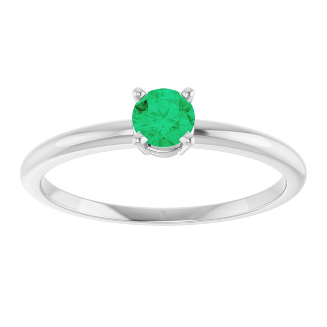 Round Emerald Youth Ring in Gold