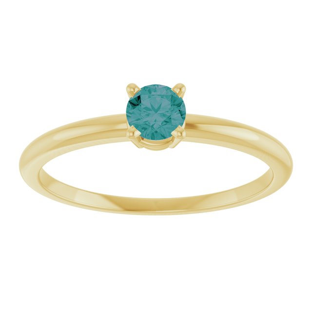 Round Lab-Grown Ruby Youth Ring in Gold
