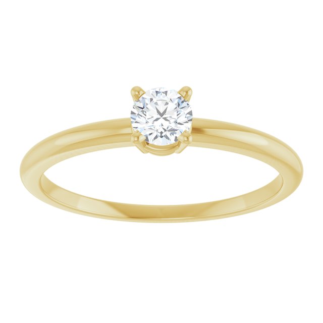 Round White Sapphire Youth Ring in Gold