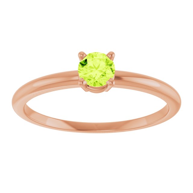 Round Peridot Solitaire Ring in Rose Gold