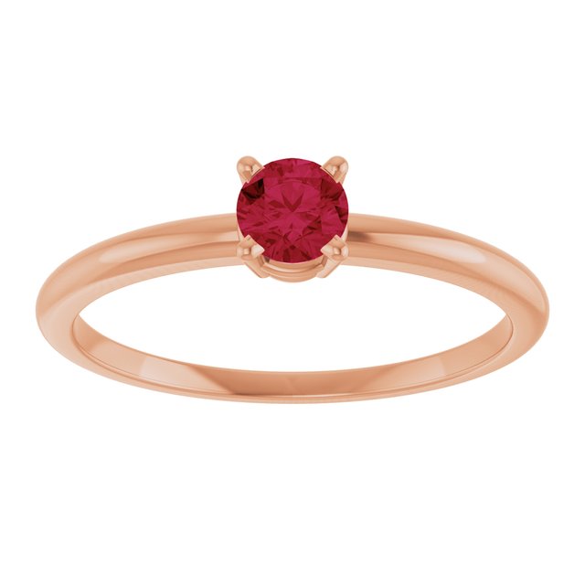 Round Ruby Solitaire Ring in Rose Gold