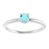 Round Imitation Blue Zircon Youth Ring in Gold