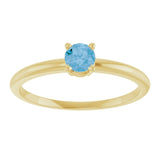 Round Swiss Blue Topaz Youth Ring in Gold