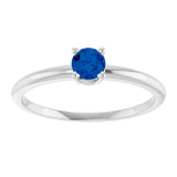 Round Imitation Blue Sapphire Youth Ring in Gold