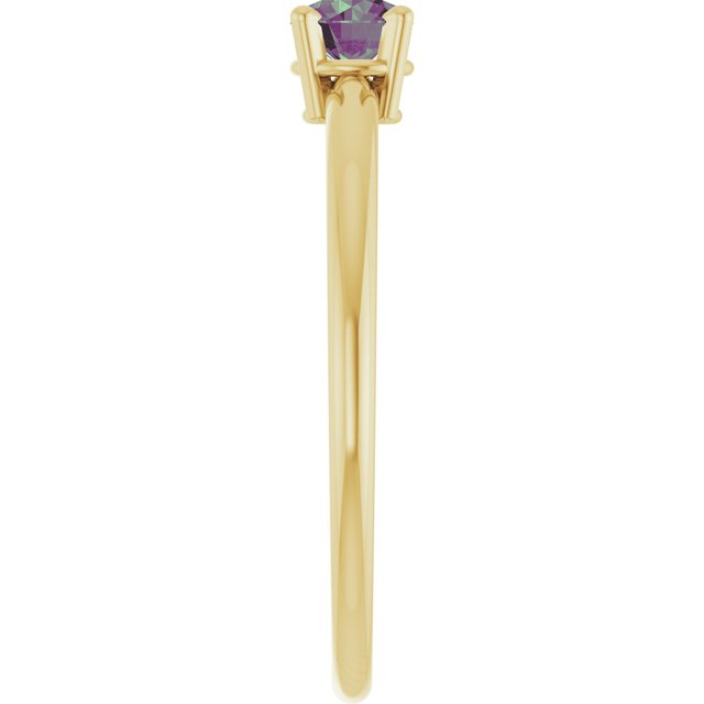 Round Lab-Grown Alexandrite Youth Ring in Gold