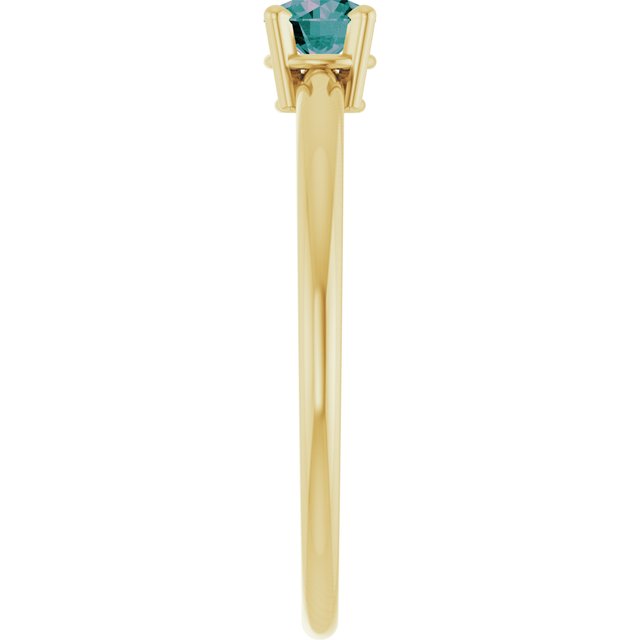 Round Lab-Grown Ruby Youth Ring in Gold