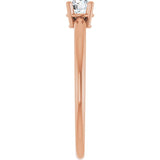 Round White Sapphire Solitaire Ring in Rose Gold