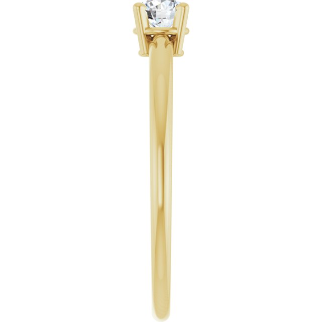 Round White Sapphire Youth Ring in Gold