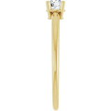 Round White Sapphire Youth Ring in Gold