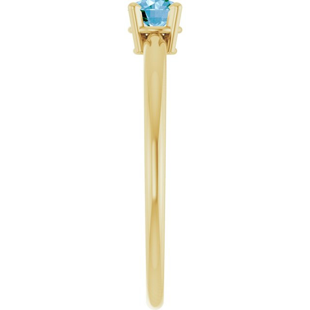 Round Swiss Blue Topaz Youth Ring in Gold