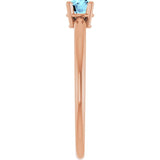 Round Aquamarine Solitaire Ring in Rose Gold