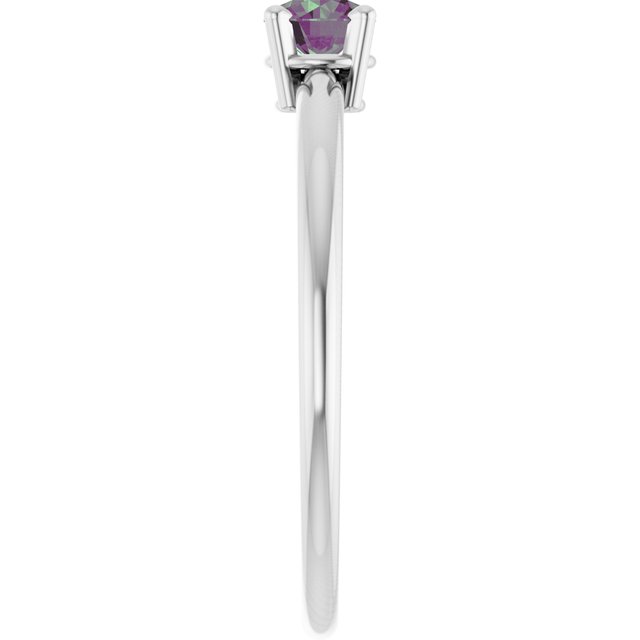Round Lab-Grown Alexandrite Solitaire Ring in Platinum