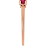 Round Lab-Grown Ruby Solitaire Ring in Rose Gold