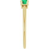 Round Lab-Grown Emerald Youth Ring in Gold