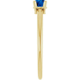 Round Lab-Grown Blue Sapphire Solitaire Ring in Yellow Gold
