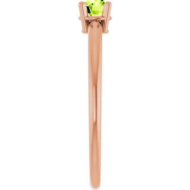 Round Peridot Solitaire Ring in Rose Gold