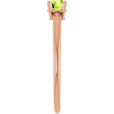 Round Peridot Solitaire Ring in Rose Gold