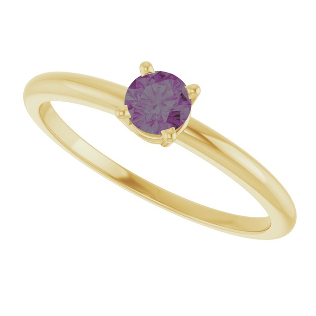 Round Lab-Grown Alexandrite Youth Ring in Gold