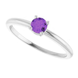 Round Imitation Amethyst Youth Ring in Gold