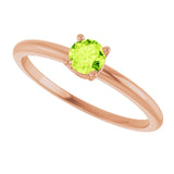 Round Peridot Solitaire Ring in Rose Gold