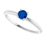 Round Blue Sapphire Youth Ring in Gold
