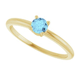Round Aquamarine Youth Ring in Gold