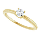Round White Sapphire Youth Ring in Gold