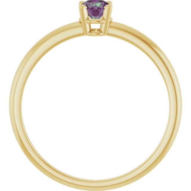 Round Lab-Grown Alexandrite Youth Ring in Gold