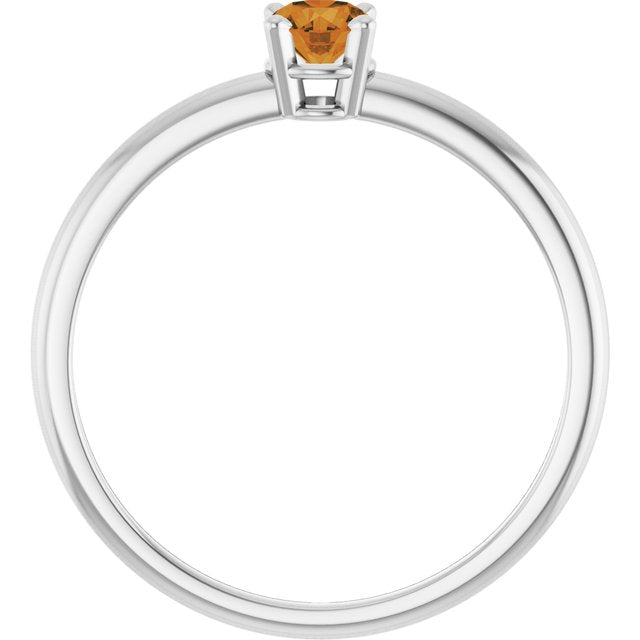 Round Imitation Citrine Youth Ring in Gold