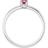 Round Imitation Pink Tourmaline Youth Ring in Gold