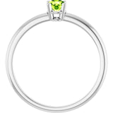 Round Imitation Peridot Youth Ring in Gold