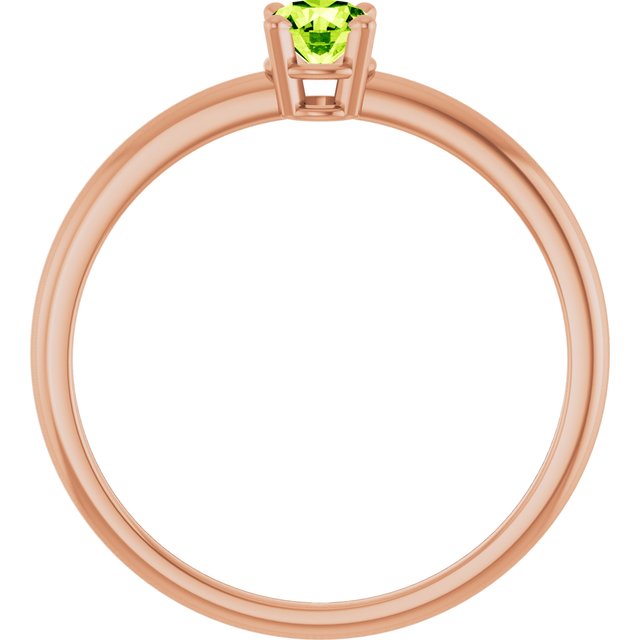 Round Peridot Solitaire Ring in Rose Gold