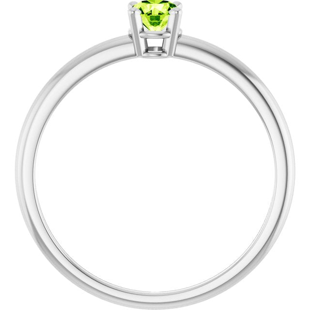 Round Imitation Peridot Youth Ring in Gold