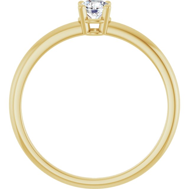 Round White Sapphire Youth Ring in Gold