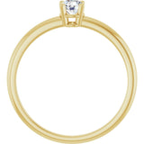 Round White Sapphire Youth Ring in Gold