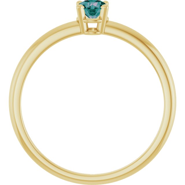 Round Lab-Grown Ruby Youth Ring in Gold
