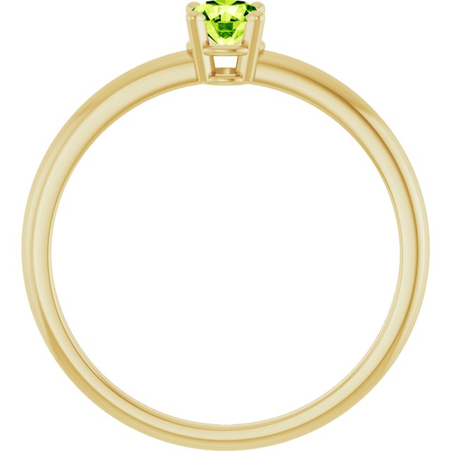 Round Peridot Solitaire Ring in Yellow Gold