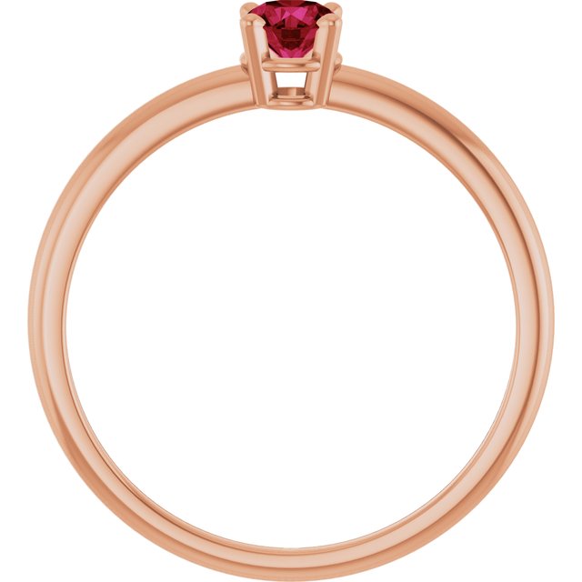 Round Ruby Solitaire Ring in Rose Gold