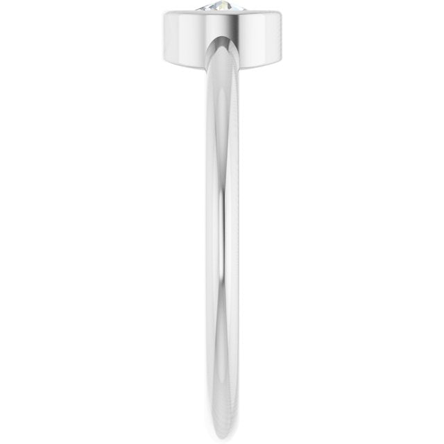 Round Lab-Grown Moissanite Solitaire Ring in Gold and Platinum