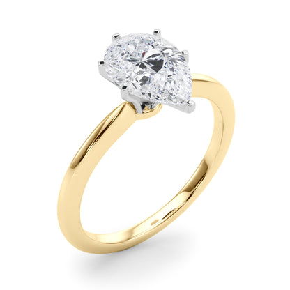 IGI Lab-Grown Pear Diamond 6 Claw Set Solitaire Engagement Ring, D Color VVS Clarity