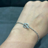 Round Natural Diamond Toggle Bracelet in Platinum for Women | Luxury Jewelry