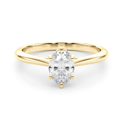 IGI Lab-Grown Oval Diamond 6 Claw Solitaire Engagement Ring, VVS Clarity D Color