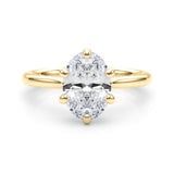 IGI Lab-Grown Oval Diamond 6 Prong Solitaire Engagement Ring, D Color VVS Clarity