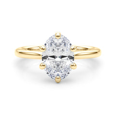 IGI Lab-Grown Oval Diamond 6 Prong Solitaire Engagement Ring, D Color VVS Clarity