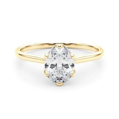 IGI Lab-Grown Oval Diamond Six Claw Solitaire Engagement Ring, VVS Clarity D Color