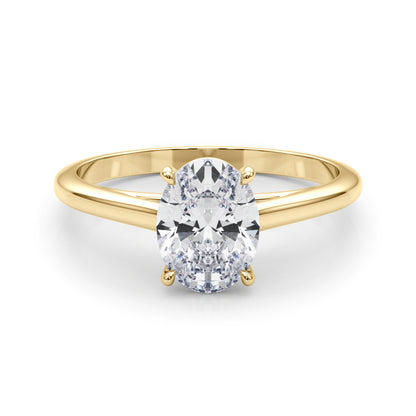 IGI Lab-Grown Oval Diamond 4 Prong Solitaire Engagement Ring, VVS Clarity D Color